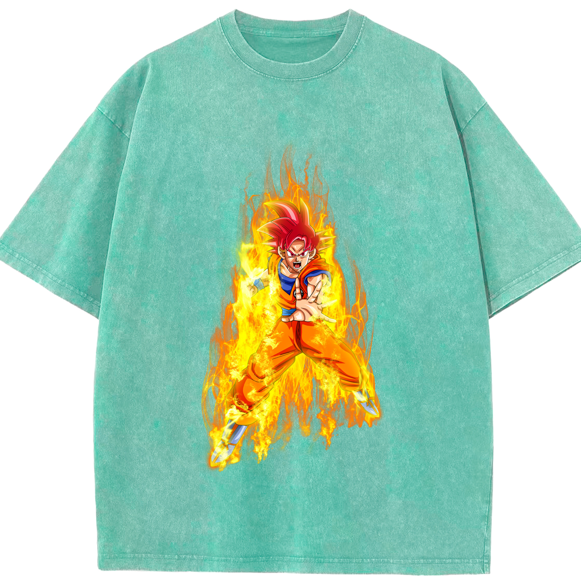 （画像用） ドラゴンボール 孫悟空（そん ごくう）Son Goku カカロット DRAGON BALL Kakarotto 綿100% ヴィンテージ風 半袖Tシャツ（フロントプリント）